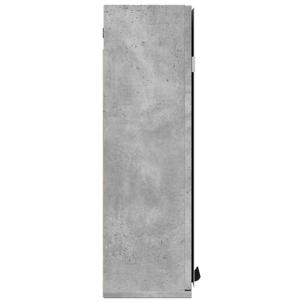 Armoire à miroir de salle de bain gris béton bois d'ingénierie