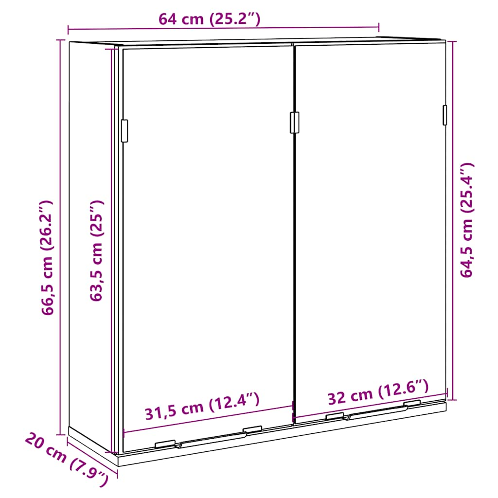 Armoire à miroir de salle de bain gris béton bois d'ingénierie