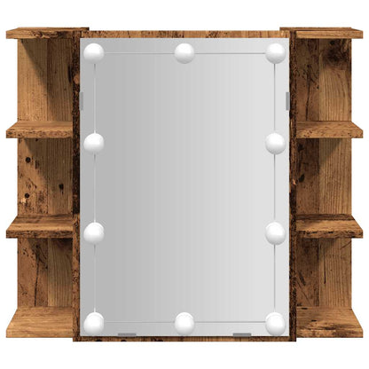 Armoire à miroir avec LED vieux bois 70x16,5x60 cm