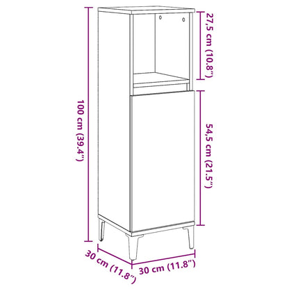 Armoire de salle de bain gris béton 30x30x100 cm