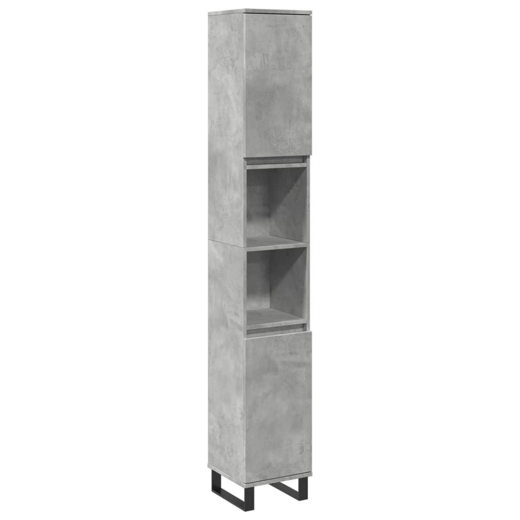 Armoire de salle de bain gris béton 30x30x190 cm