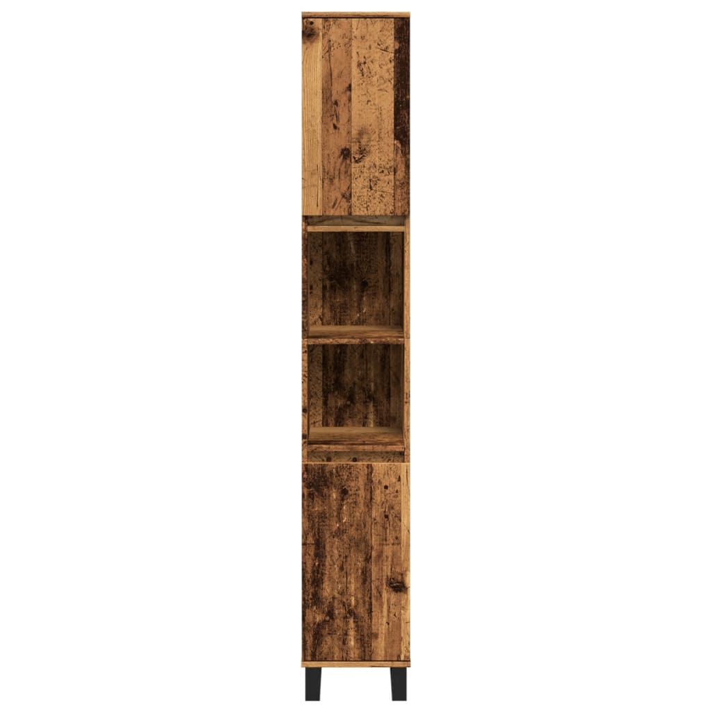 Armoire de salle de bain vieux bois 30x30x190cm bois ingénierie