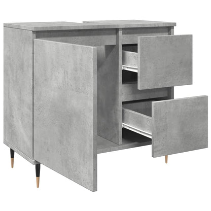 Armoire de salle de bain gris béton 65x33x60 cm