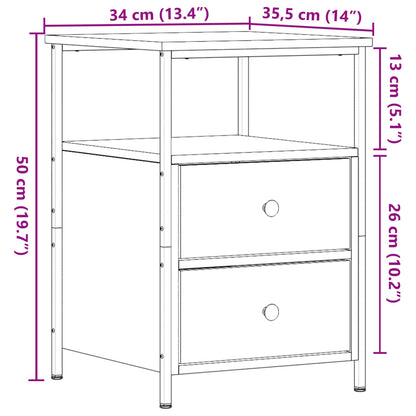 Table de chevet vieux bois 34x35,5x50 cm bois d’ingénierie