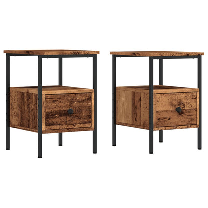 Tables de chevet 2 pcs vieux bois 34x36x50 cm bois d'ingénierie