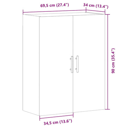 Armoire murale chêne artisanal 69,5x34x90 cm