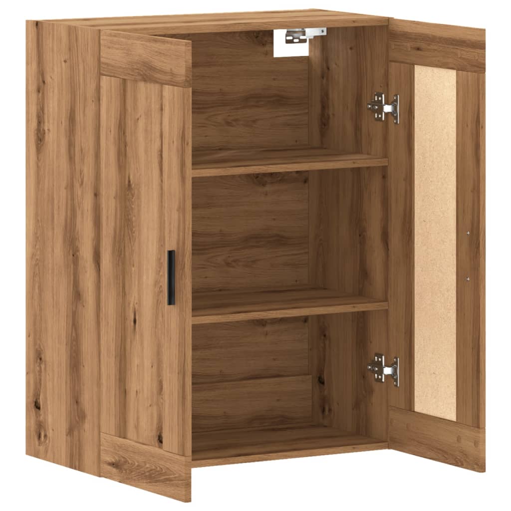 Armoire murale chêne artisanal 69,5x34x90 cm bois d'ingénierie