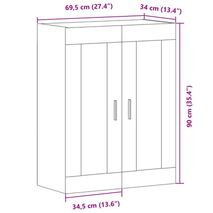 Armoire murale chêne artisanal 69,5x34x90 cm bois d'ingénierie