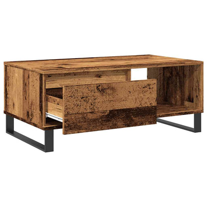 Table basse vieux bois 90x50x36,5 cm bois d'ingénierie