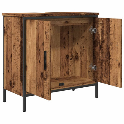 Armoire lavabo vieux bois 60x30x60 cm bois d'ingénierie