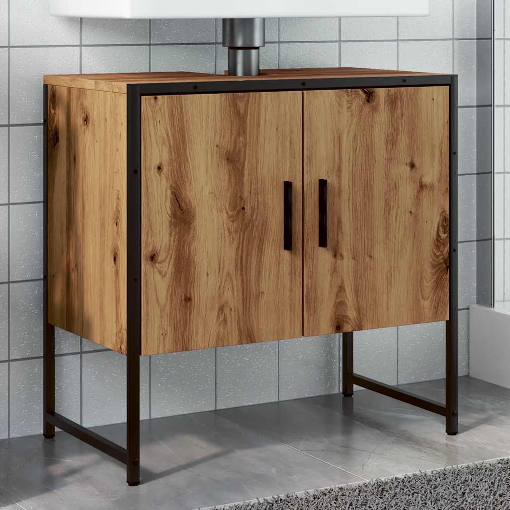 Armoire lavabo de salle de bain chêne artisanal 60x33x60 cm