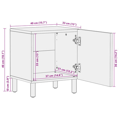 Tables de chevet 2 pcs noir 40x33x46 cm bois de manguier solide