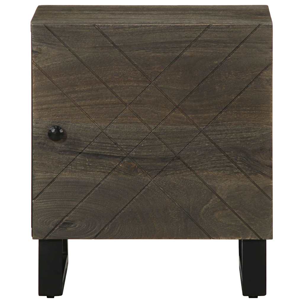 Table de chevet noir 40x33x46 cm bois de manguier solide