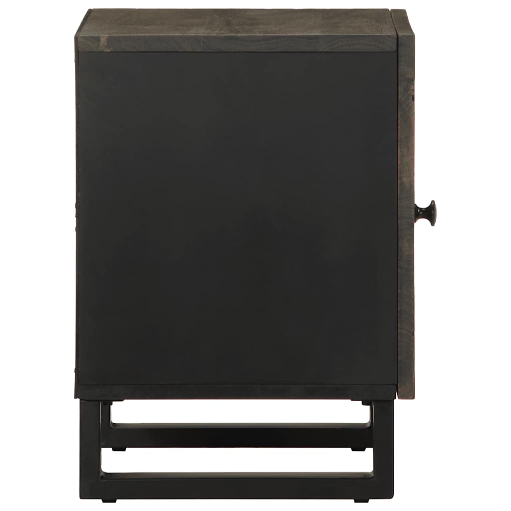 Table de chevet noir 40x33x46 cm bois de manguier solide