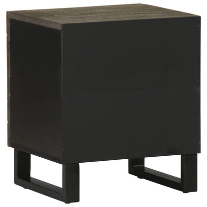 Table de chevet noir 40x33x46 cm bois de manguier solide