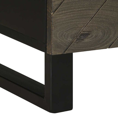 Table de chevet noir 40x33x46 cm bois de manguier solide