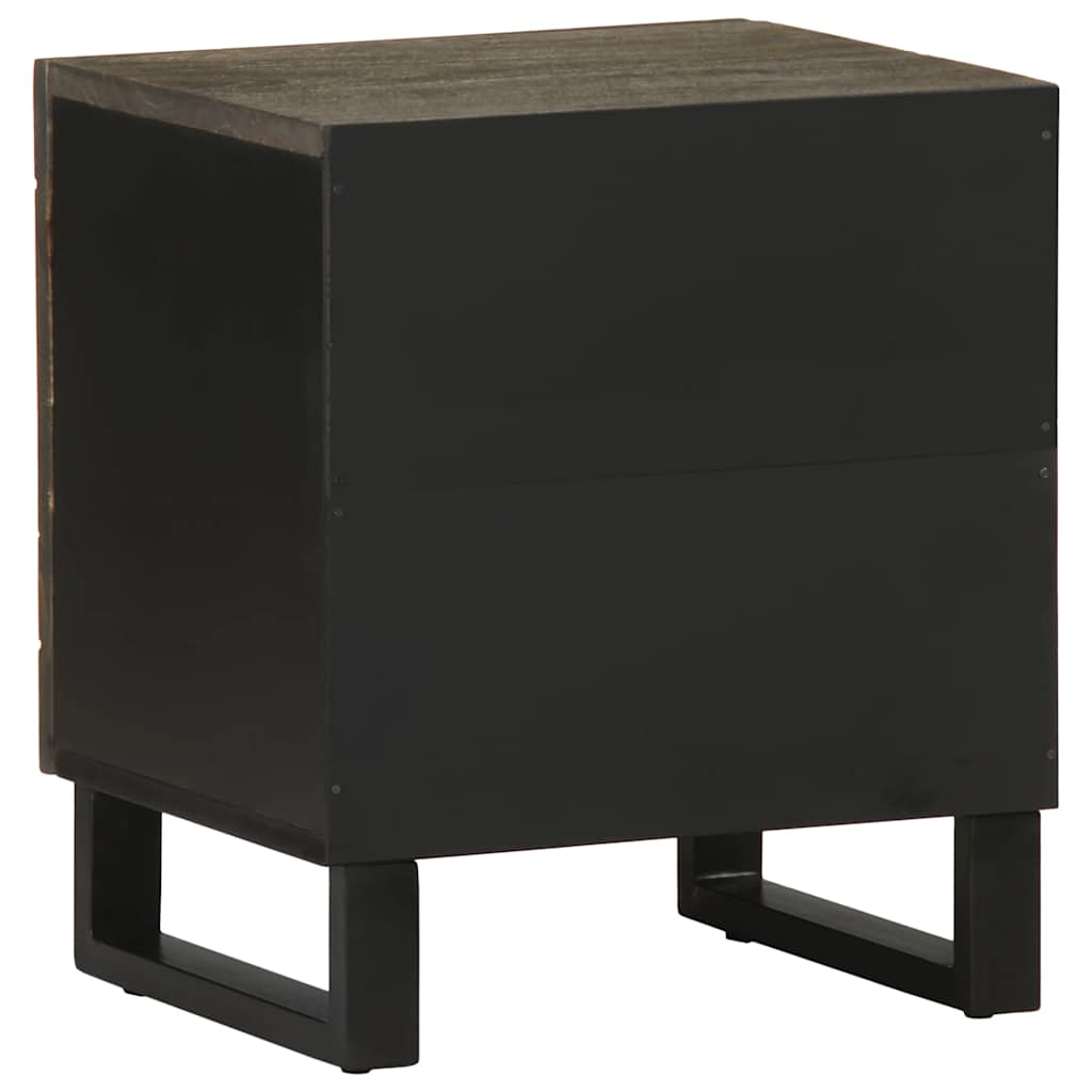 Tables de chevet 2 pcs noir 40x33x46 cm bois de manguier solide