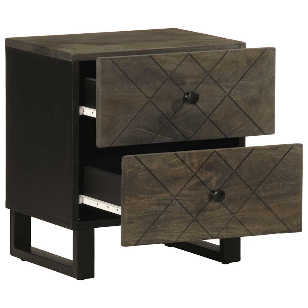 Tables de chevet 2 pcs noir 40x33x46 cm bois de manguier solide