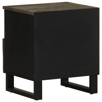 Table de chevet noir 40x33x46 cm bois de manguier solide