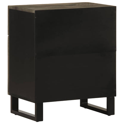 Table de chevet noir 50x33x60 cm bois de manguier massif