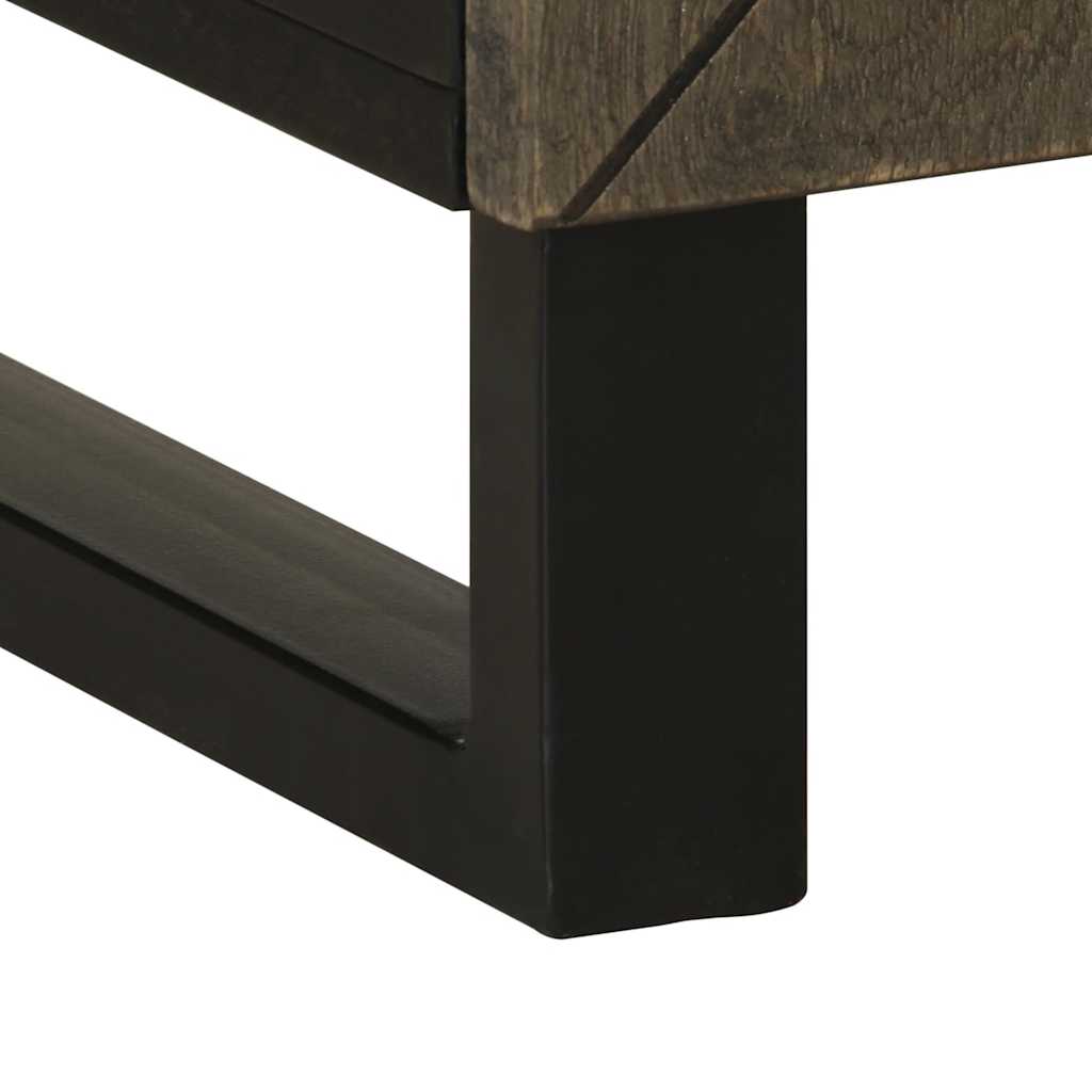 Table de chevet noir 50x33x60 cm bois de manguier massif