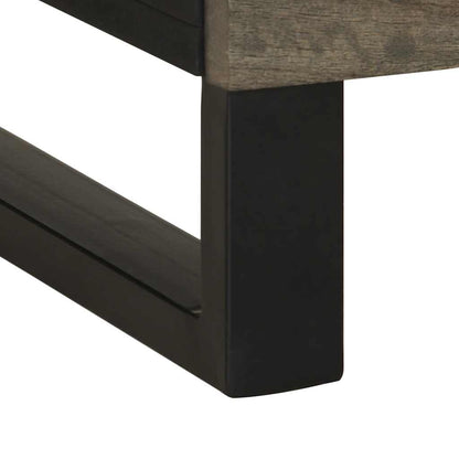 Table de chevet noir 50x33x62 cm bois de manguier solide