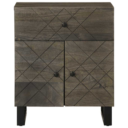 Table de chevet noir 50x33x60 cm bois de manguier massif