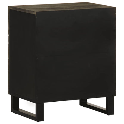 Table de chevet noir 50x33x60 cm bois de manguier massif