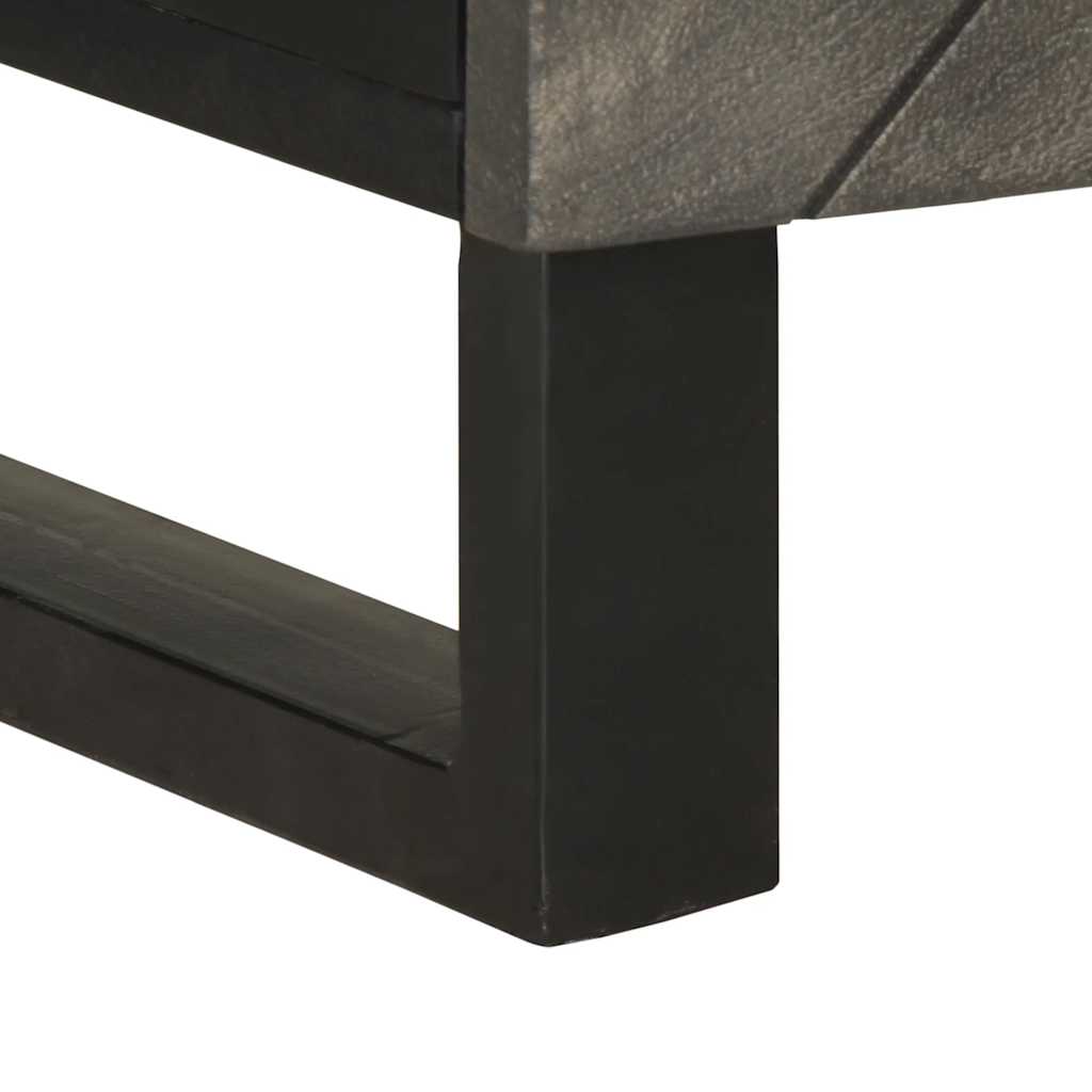 Table de chevet noir 50x33x60 cm bois de manguier massif