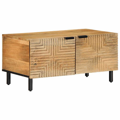 Table basse marron 80x50x40 cm bois de manguier massif