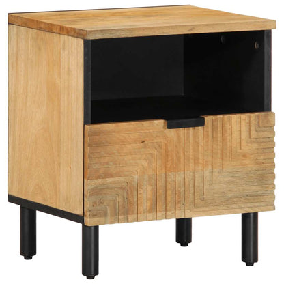 Table de chevet marron 40x33x46 cm bois de manguier solide