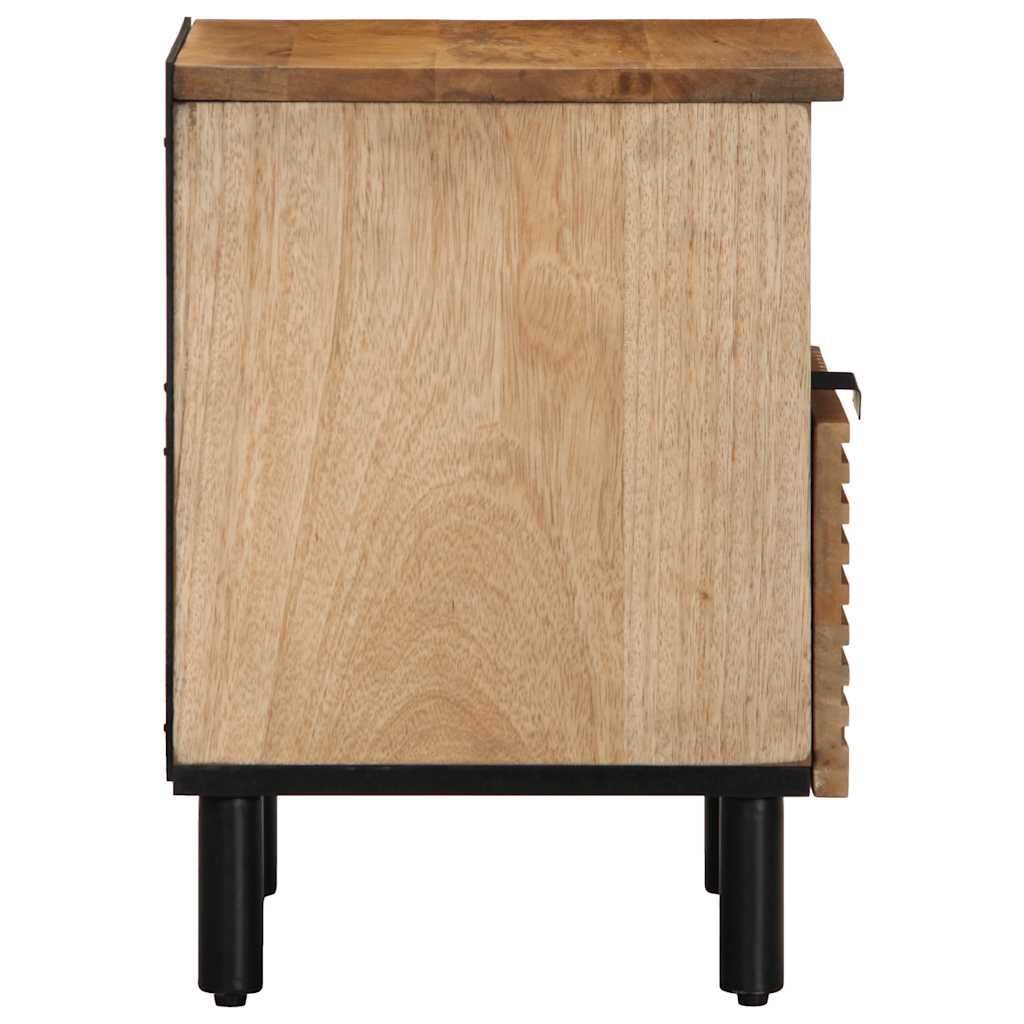 Table de chevet marron 40x33x46 cm bois de manguier solide