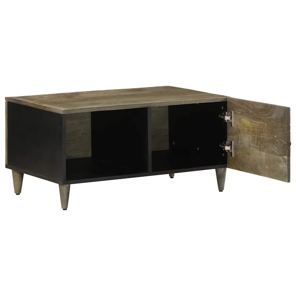 Table basse gris clair 80x50x40 cm bois de manguier massif