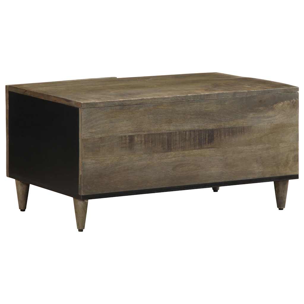 Table basse gris clair 80x50x40 cm bois de manguier massif