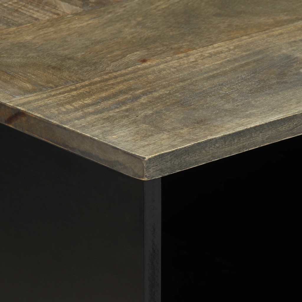 Table basse gris clair 80x50x40 cm bois de manguier massif