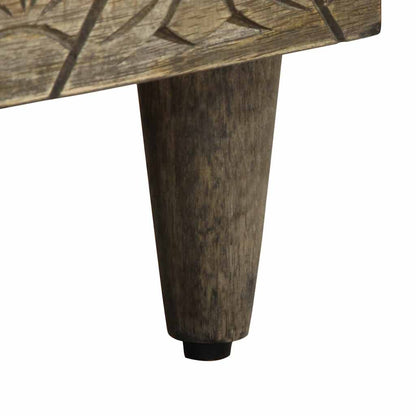 Table de chevet gris clair 40x33x46 cm bois de manguier solide