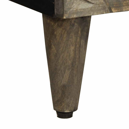 Table de chevet gris clair 50x33x60 cm bois de manguier massif