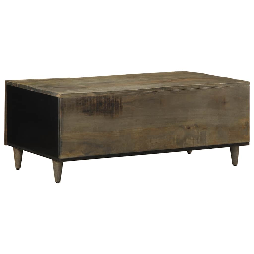 Table basse gris clair 100x54x40 cm bois massif de manguier