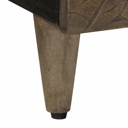 Table basse gris clair 100x54x40 cm bois massif de manguier