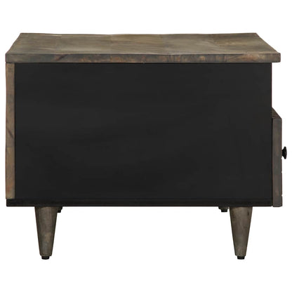 Table basse gris clair 80x54x40 cm bois massif de manguier