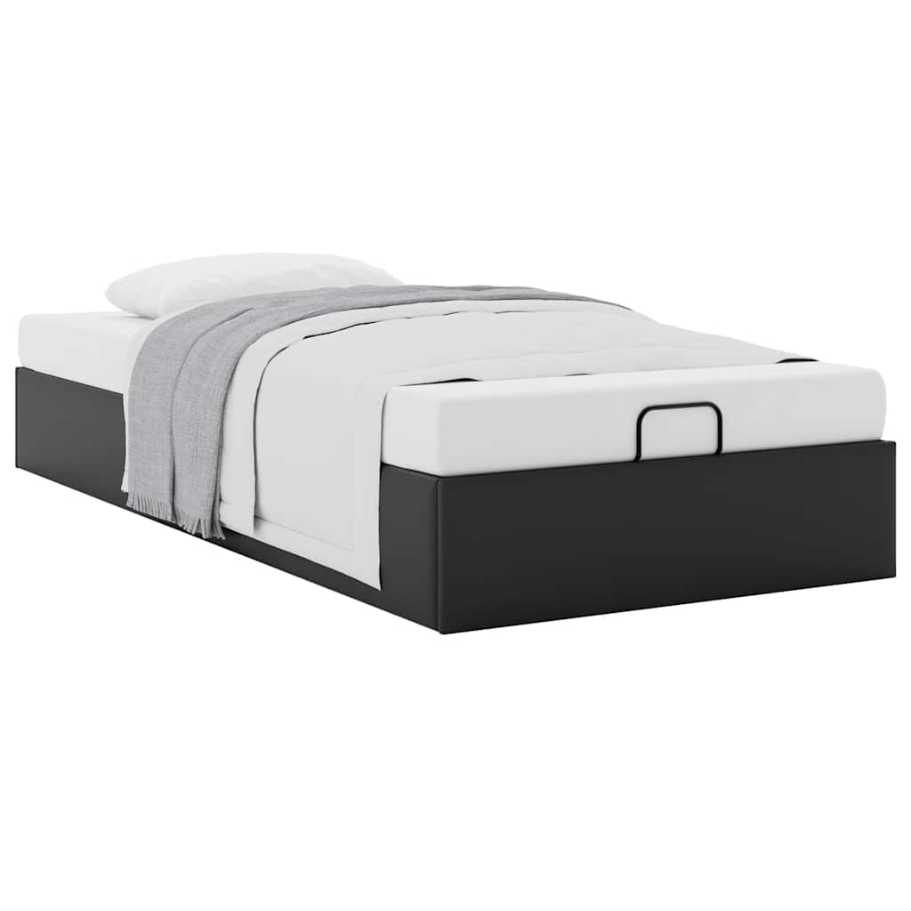 Cadre de lit ottoman sans matelas noir 80x200 cm similicuir