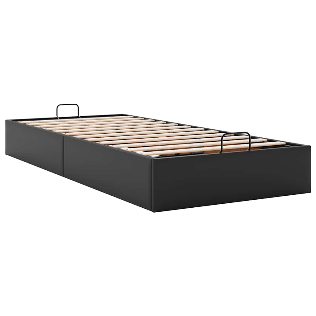 Cadre de lit ottoman sans matelas noir 80x200 cm similicuir