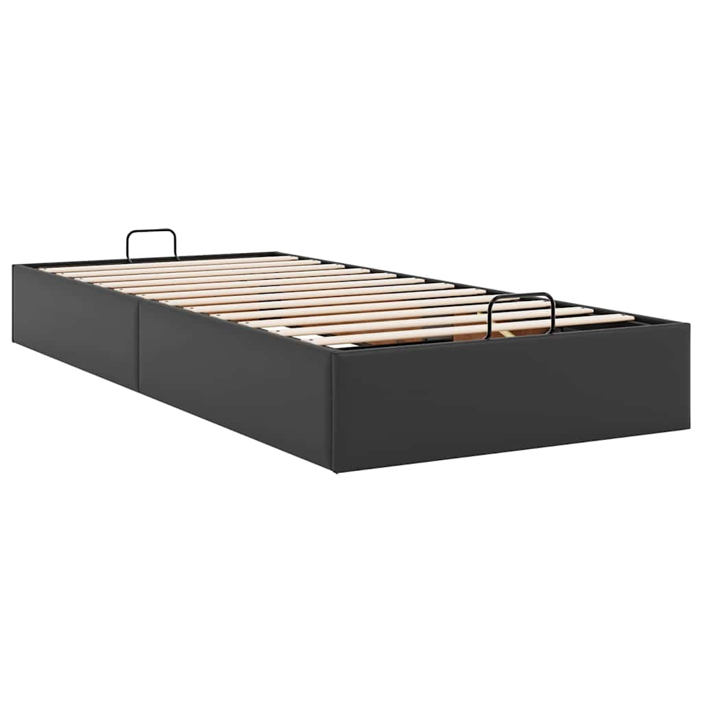 Cadre de lit ottoman sans matelas noir 80x200 cm similicuir