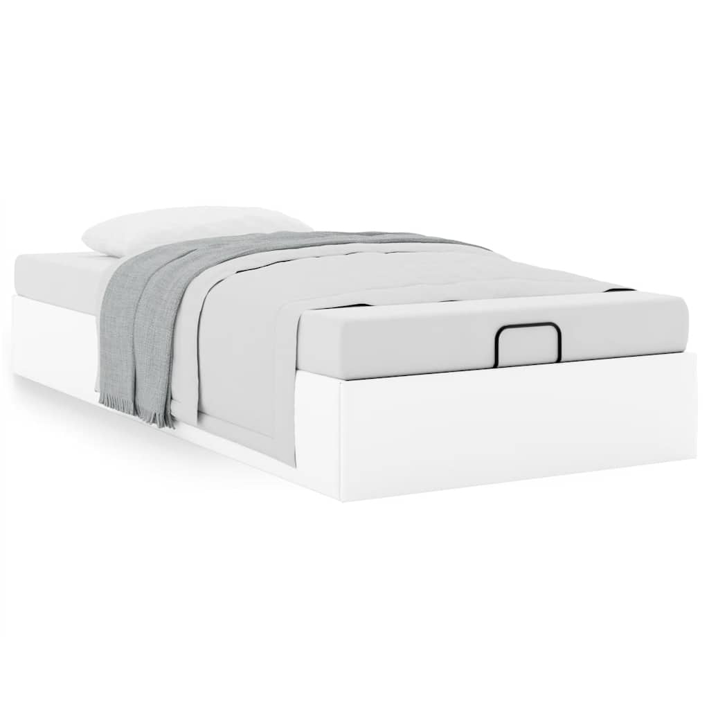 Cadre de lit ottoman sans matelas blanc 80x200 cm similicuir