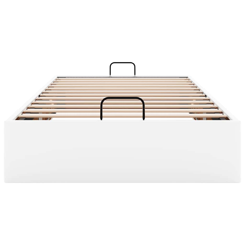 Cadre de lit ottoman sans matelas blanc 80x200 cm similicuir