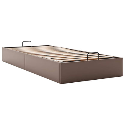 Cadre de lit ottoman sans matelas marron 80x200 cm similicuir