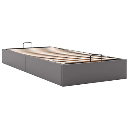 Cadre de lit ottoman sans matelas gris 80x200 cm similicuir