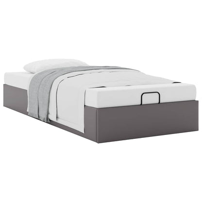 Cadre de lit ottoman sans matelas gris 80x200 cm similicuir