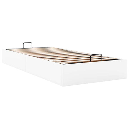 Cadre de lit ottoman sans matelas blanc 90x190 cm similicuir