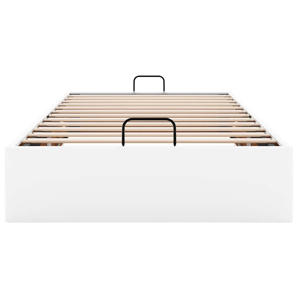 Cadre de lit ottoman sans matelas blanc 90x190 cm similicuir